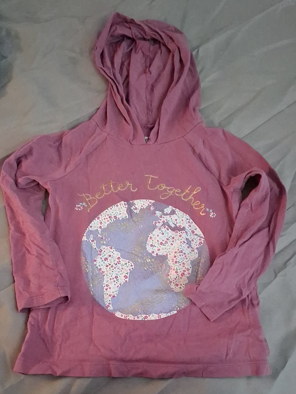 Carter's Dusty Pink 'Better Together' Floral Globe Hooded Top